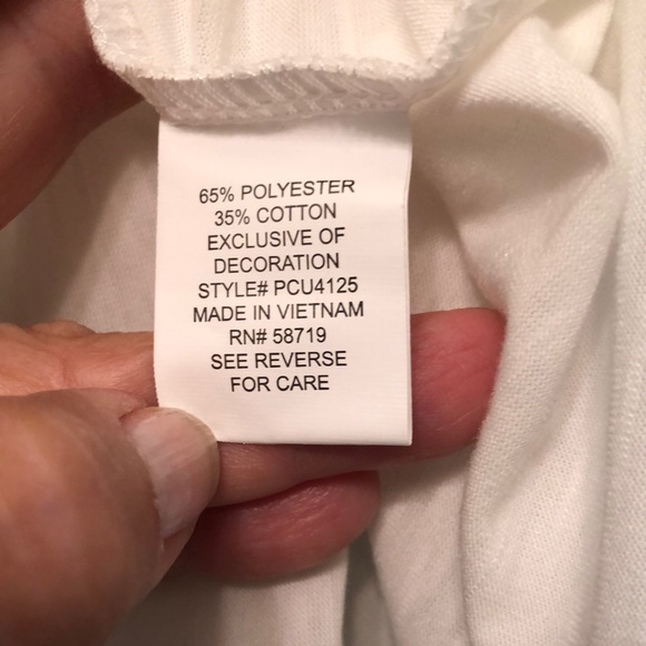 NY Collection Cream Ruffled Short Sleeve Tee - Picture 8 of 8